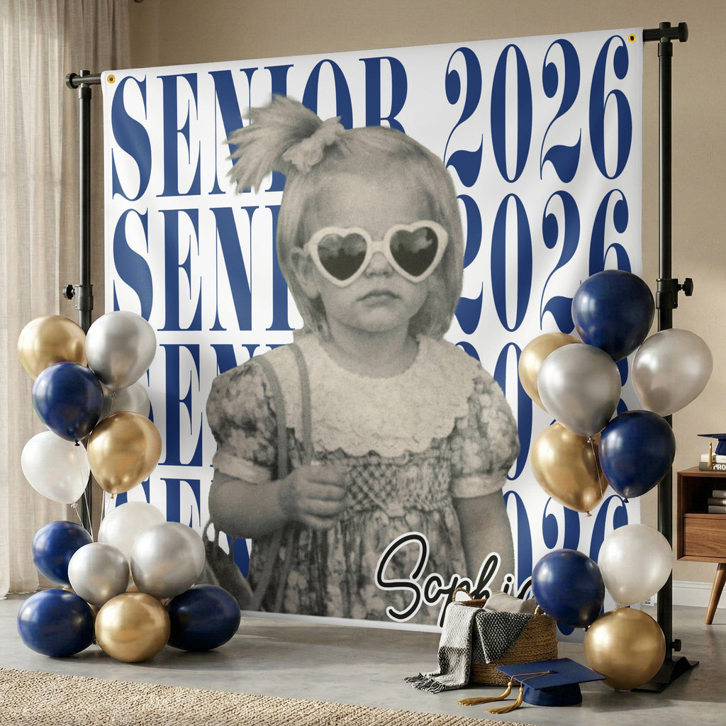 Personalized Vintage Photo Backdrop Custom Gift for Graduation