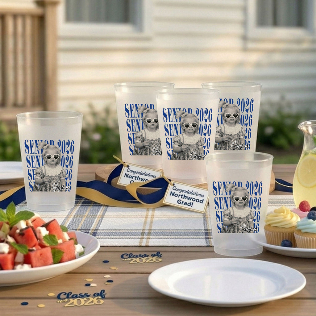 Personalized Frosted Cups with Photo Custom Graduate Gift