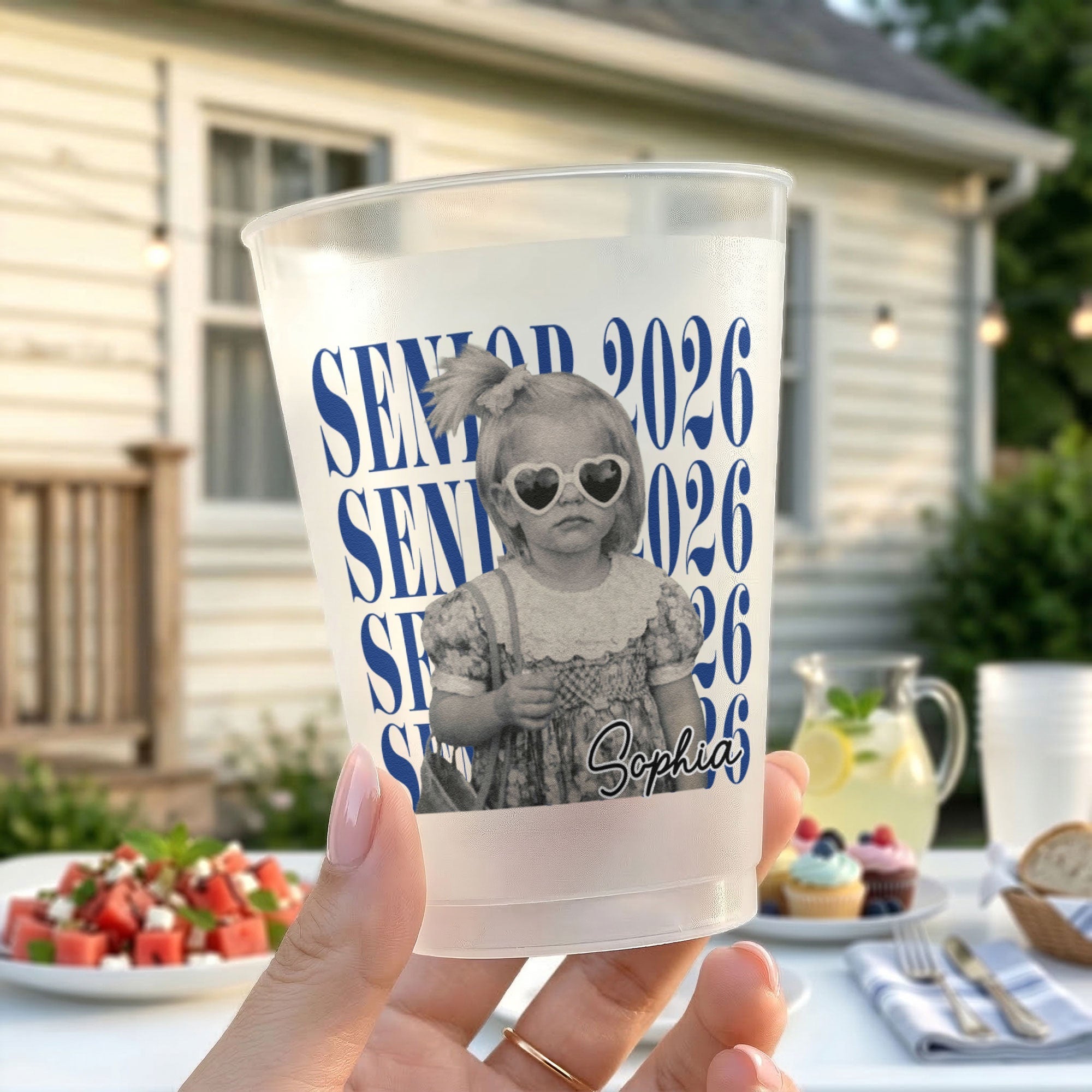 Personalized Frosted Cups with Photo Custom Graduate Gift