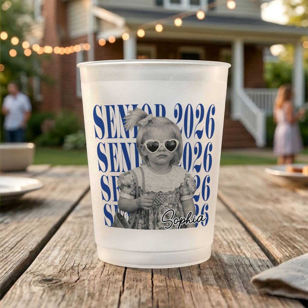 Personalized Frosted Cups with Photo Custom Graduate Gift