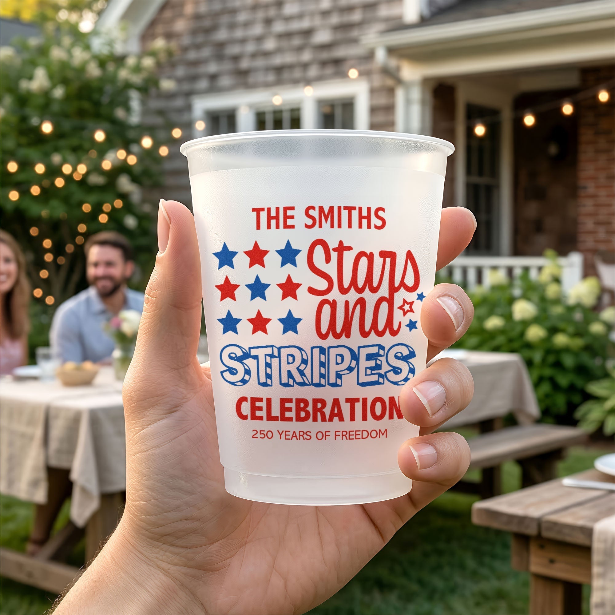 Personalized Frosted Cups 250 Years Freedom Gift for Family