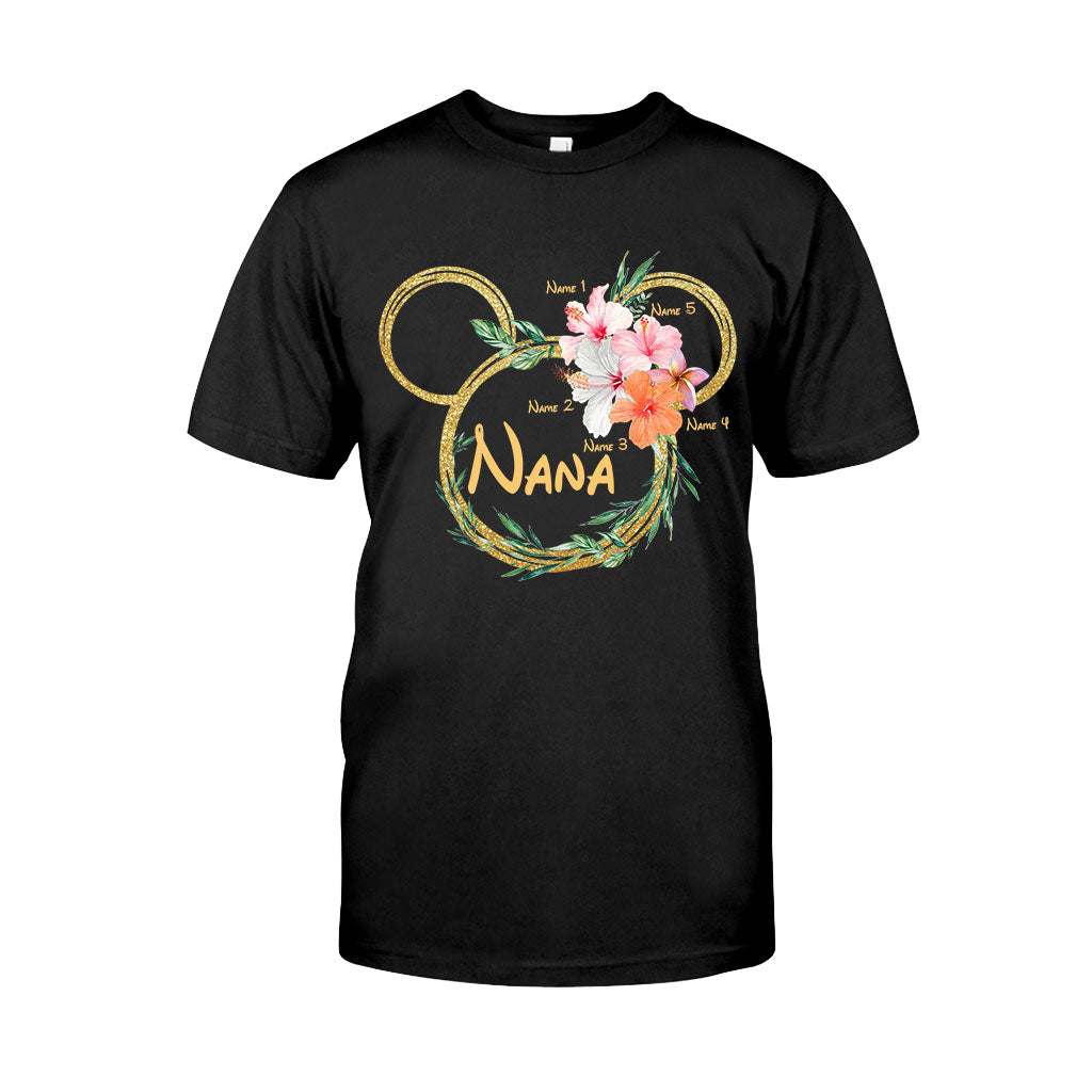 Personalized Floral Mouse Ears T-Shirt for Grandma - Custom Nana Gift T-shirt & Hoodie GradoCreations