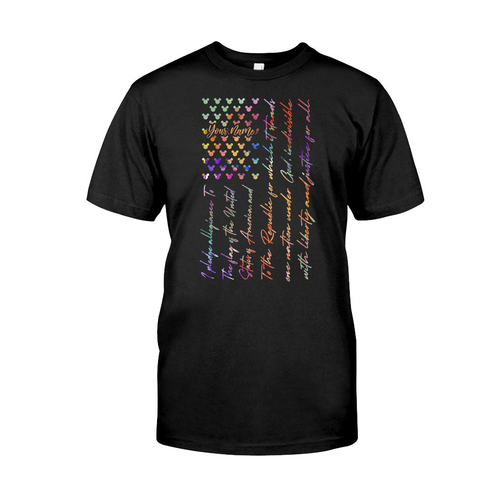 Personalized Mouse Ears Pledge of Allegiance T-shirt & Hoodie for Independence Day T-shirt & Hoodie GradoCreations
