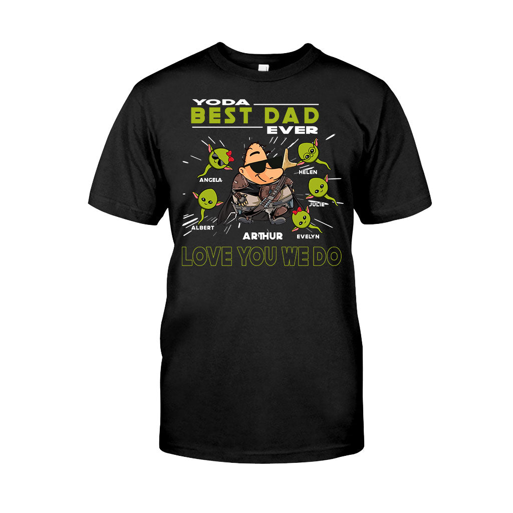 Personalized Yoda Best Dad Ever T-Shirt Hoodie Custom Names Gift T-shirt & Hoodie GradoCreations