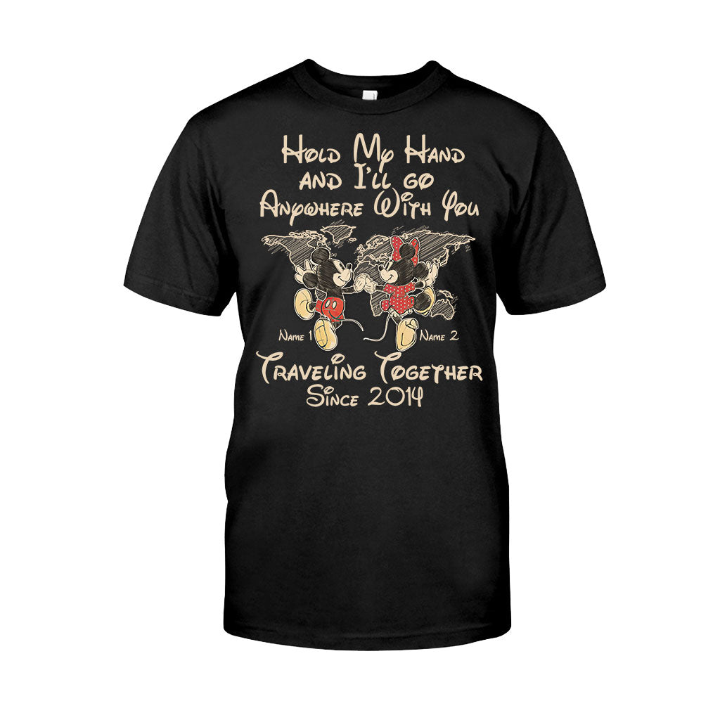 Personalized Couple T-shirt Custom Names Travel Together Gift T-shirt & Hoodie GradoCreations