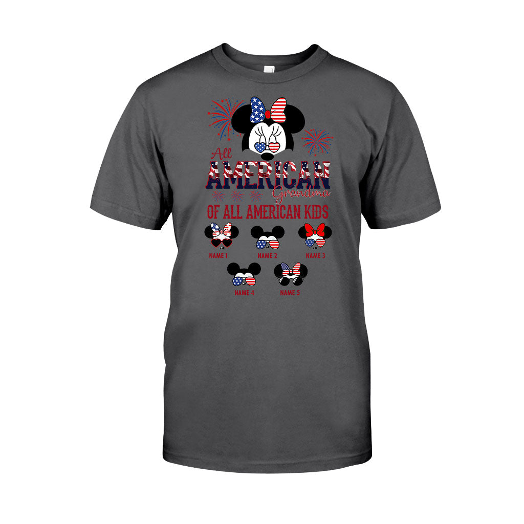 Personalized All American Grandma T-Shirt Hoodie Custom Names Gift T-shirt & Hoodie GradoCreations