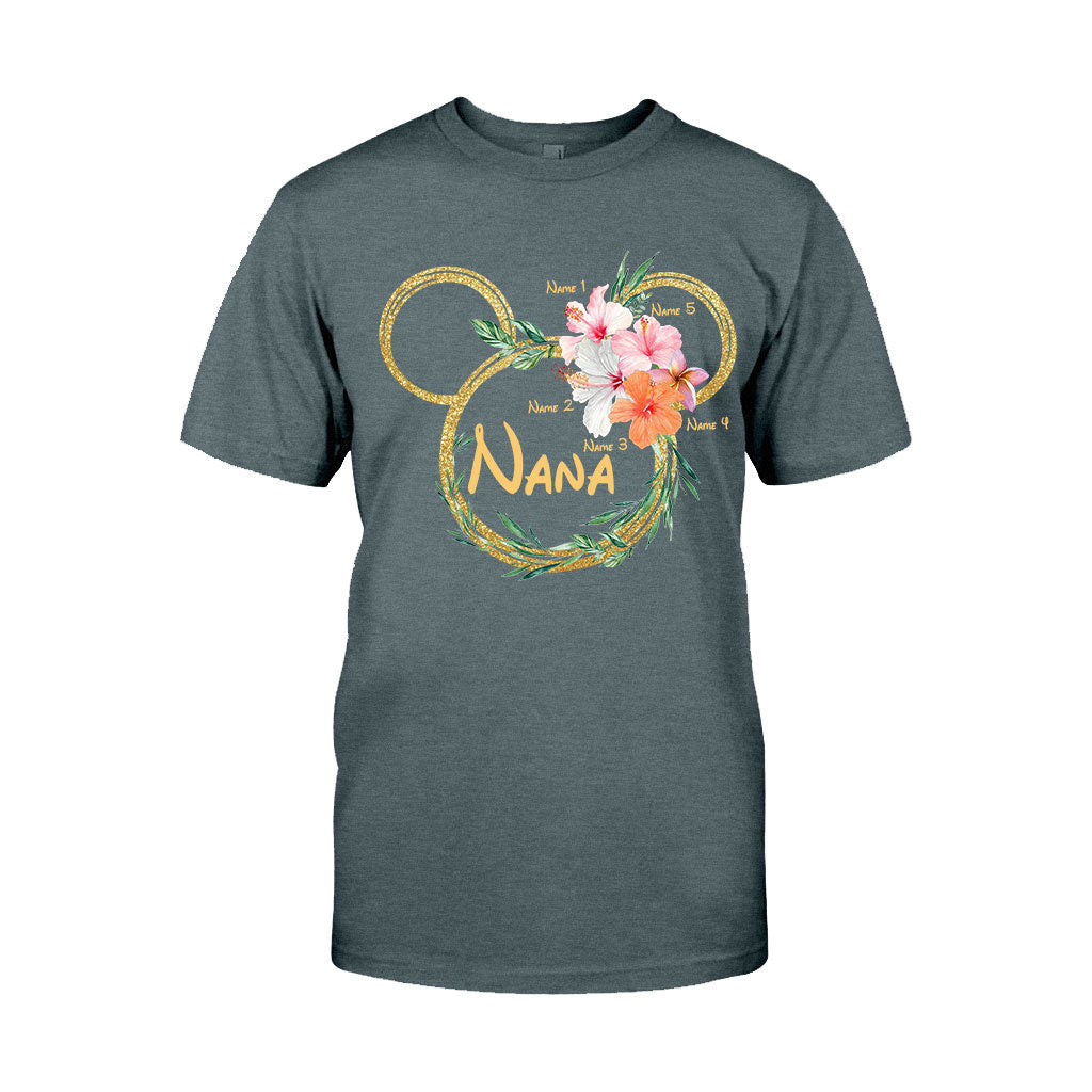 Personalized Floral Mouse Ears T-Shirt for Grandma - Custom Nana Gift T-shirt & Hoodie GradoCreations