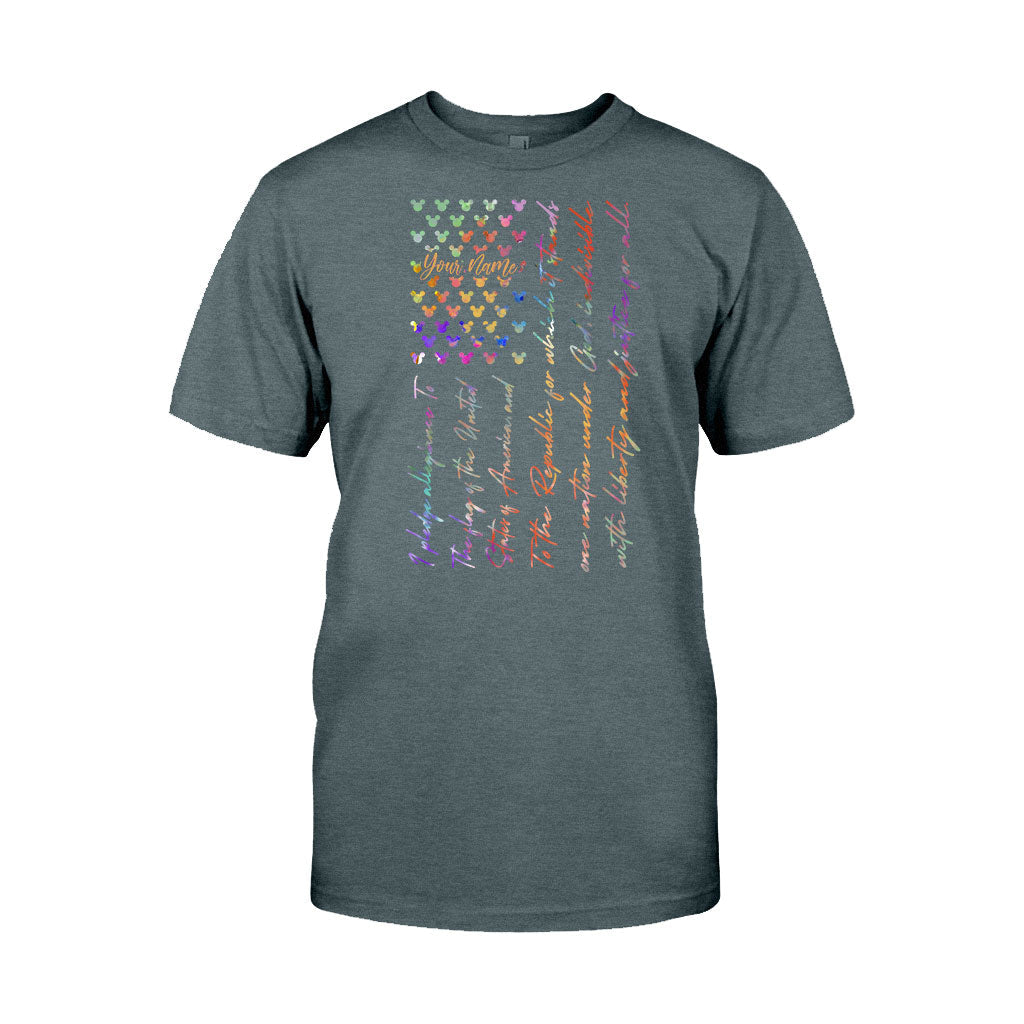 Personalized Mouse Ears Pledge of Allegiance T-shirt & Hoodie for Independence Day T-shirt & Hoodie GradoCreations