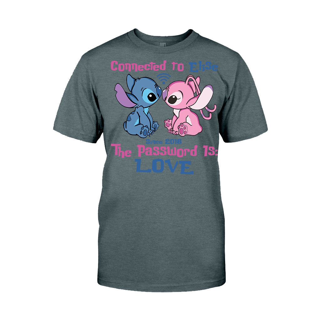 Personalized Couple T-shirt & Hoodie Connected To Love Gift T-shirt & Hoodie GradoCreations