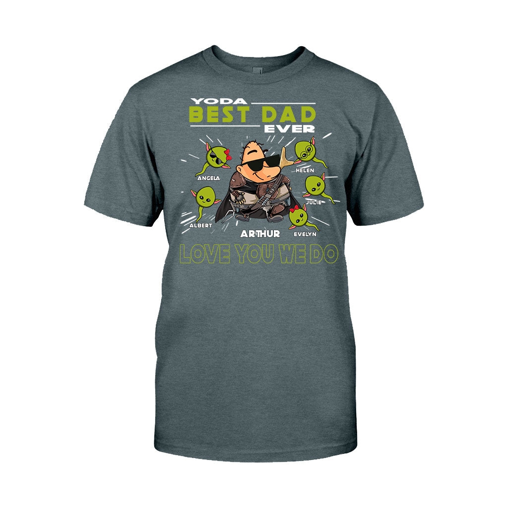 Personalized Yoda Best Dad Ever T-Shirt Hoodie Custom Names Gift T-shirt & Hoodie GradoCreations