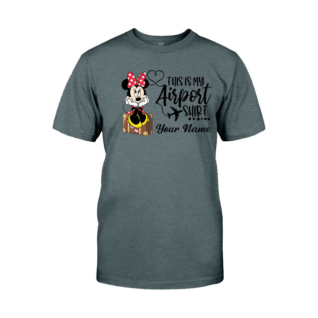 Personalized Mouse Airport Shirt Custom Name T-shirt Hoodie Gift for Travelers T-shirt & Hoodie GradoCreations