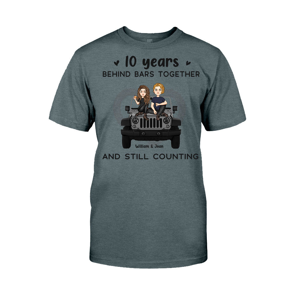 Personalized Couple T-shirt & Hoodie 10 Years Behind Bars Gift T-shirt & Hoodie GradoCreations