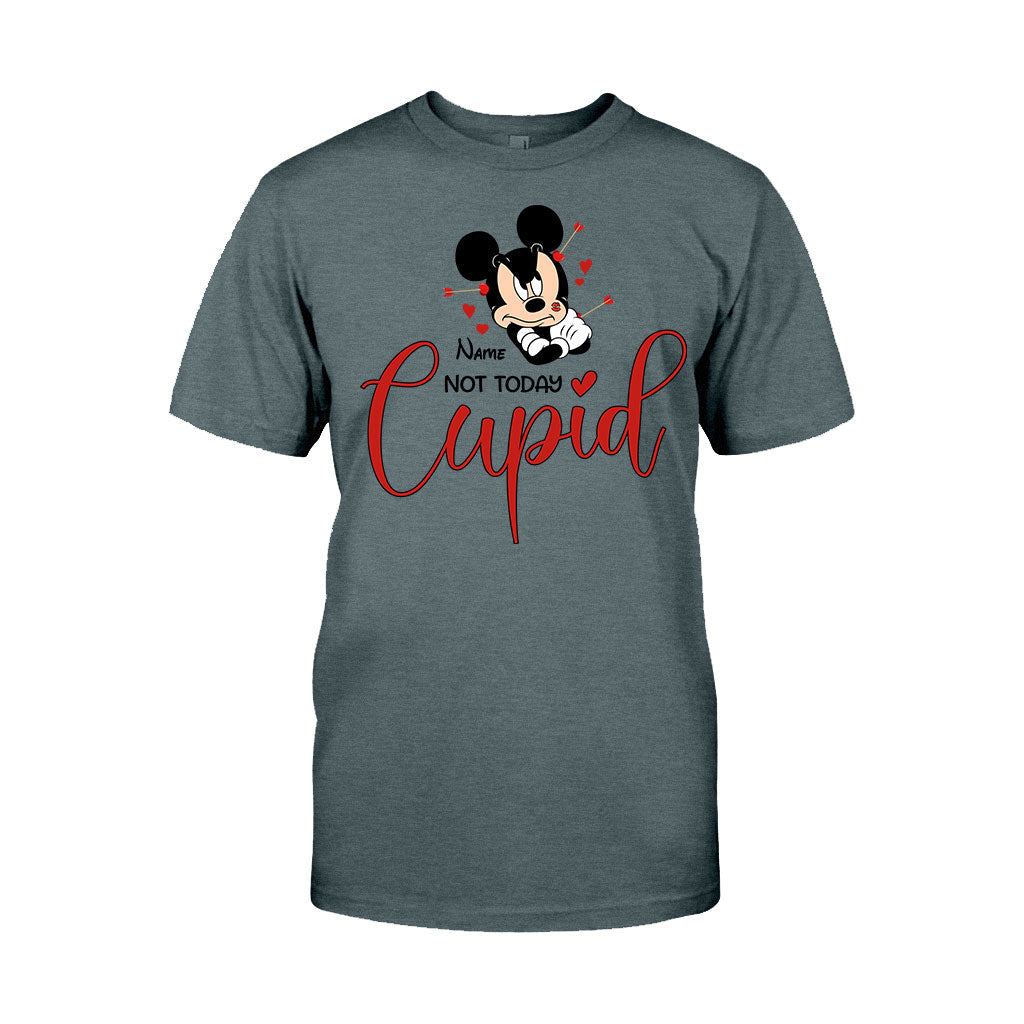 Personalized 'Not Today Cupid' T-shirt & Hoodie for Her - Custom Name Gift T-shirt & Hoodie GradoCreations
