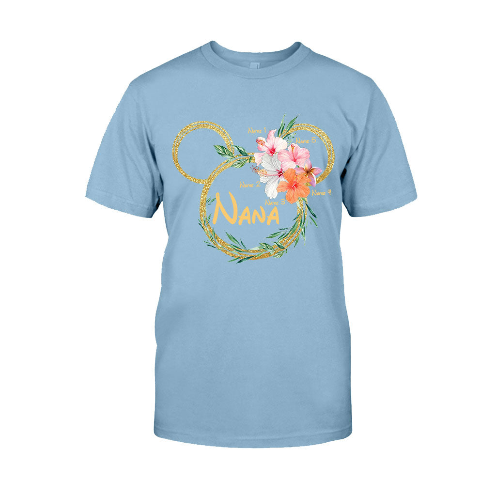 Personalized Floral Mouse Ears T-Shirt for Grandma - Custom Nana Gift T-shirt & Hoodie GradoCreations