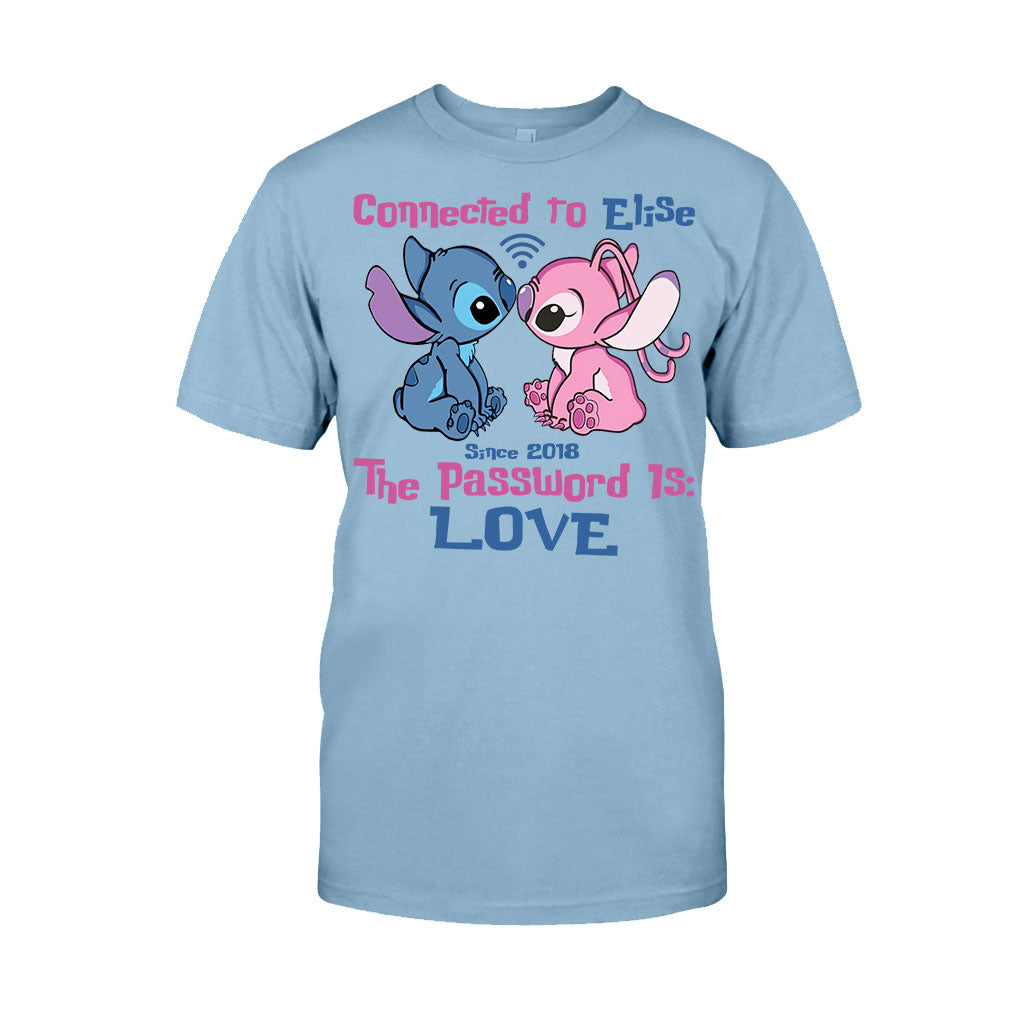 Personalized Couple T-shirt & Hoodie Connected To Love Gift T-shirt & Hoodie GradoCreations