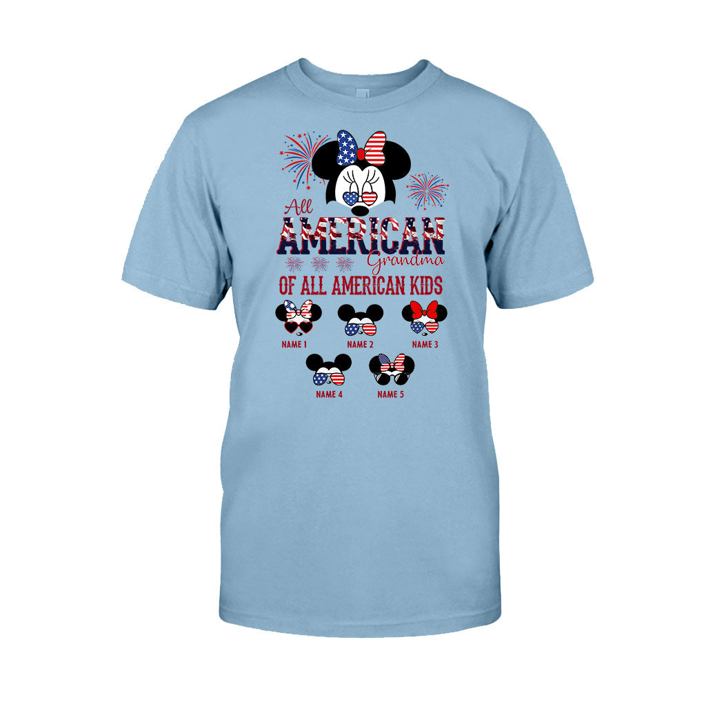 Personalized All American Grandma T-Shirt Hoodie Custom Names Gift T-shirt & Hoodie GradoCreations