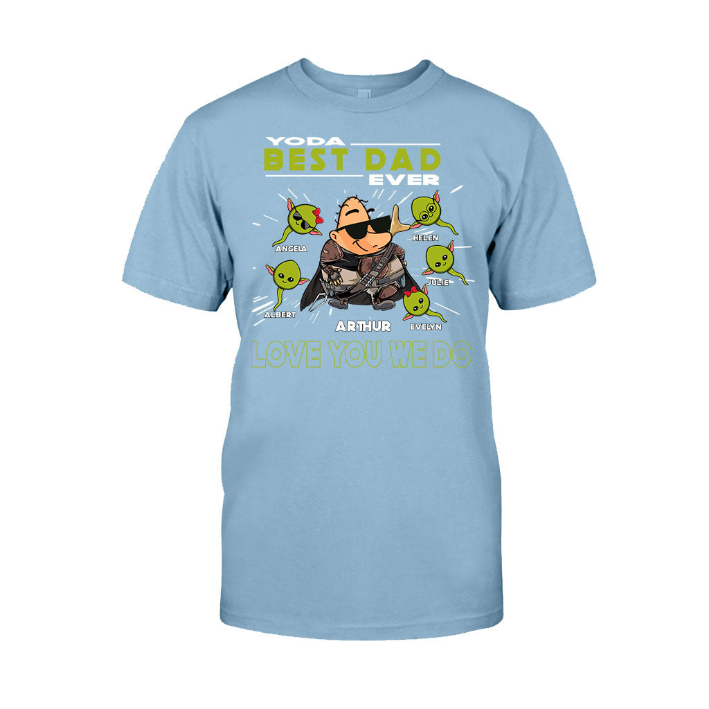 Personalized Yoda Best Dad Ever T-Shirt Hoodie Custom Names Gift T-shirt & Hoodie GradoCreations