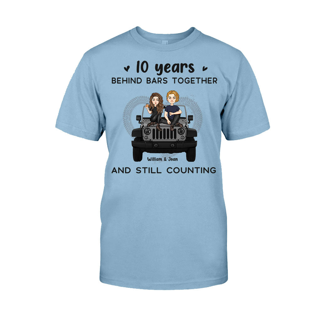 Personalized Couple T-shirt & Hoodie 10 Years Behind Bars Gift T-shirt & Hoodie GradoCreations