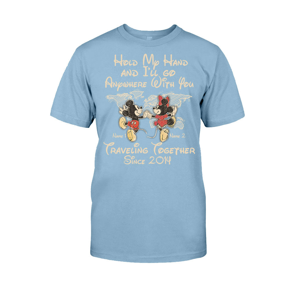 Personalized Couple T-shirt Custom Names Travel Together Gift T-shirt & Hoodie GradoCreations