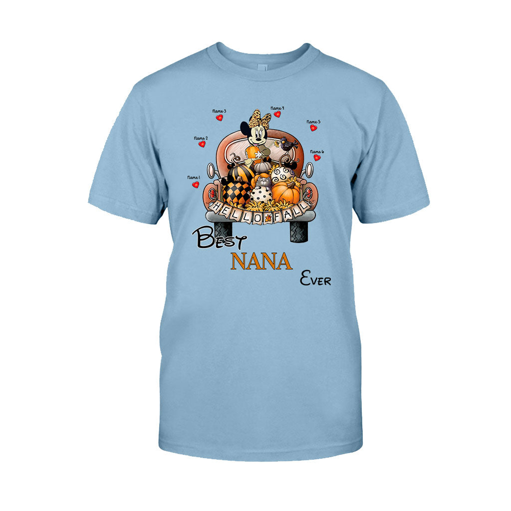 Personalized Hello Fall T-shirt & Hoodie with Custom Names for Family T-shirt & Hoodie GradoCreations
