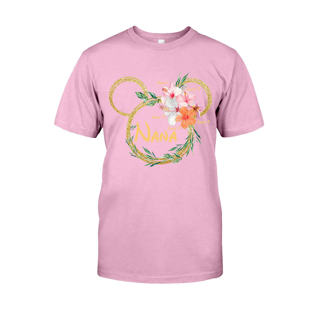 Personalized Floral Mouse Ears T-Shirt for Grandma - Custom Nana Gift T-shirt & Hoodie GradoCreations