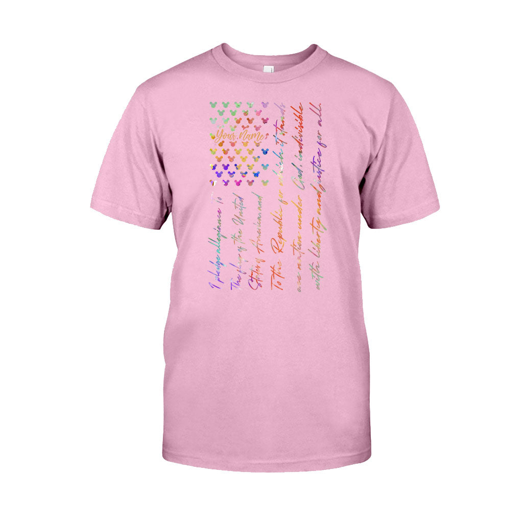 Personalized Mouse Ears Pledge of Allegiance T-shirt & Hoodie for Independence Day T-shirt & Hoodie GradoCreations
