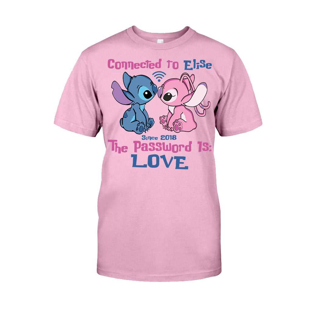 Personalized Couple T-shirt & Hoodie Connected To Love Gift T-shirt & Hoodie GradoCreations