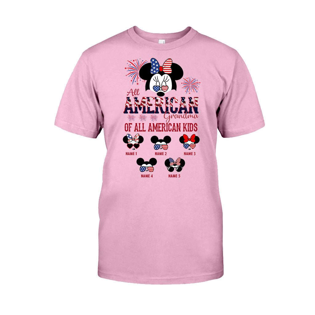 Personalized All American Grandma T-Shirt Hoodie Custom Names Gift T-shirt & Hoodie GradoCreations