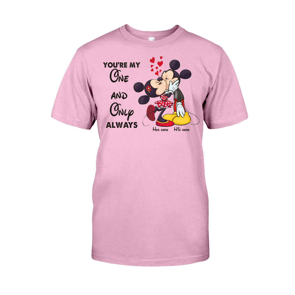 Personalized Couple T-shirt & Hoodie with Mickey Design | Custom Names Gift T-shirt & Hoodie GradoCreations