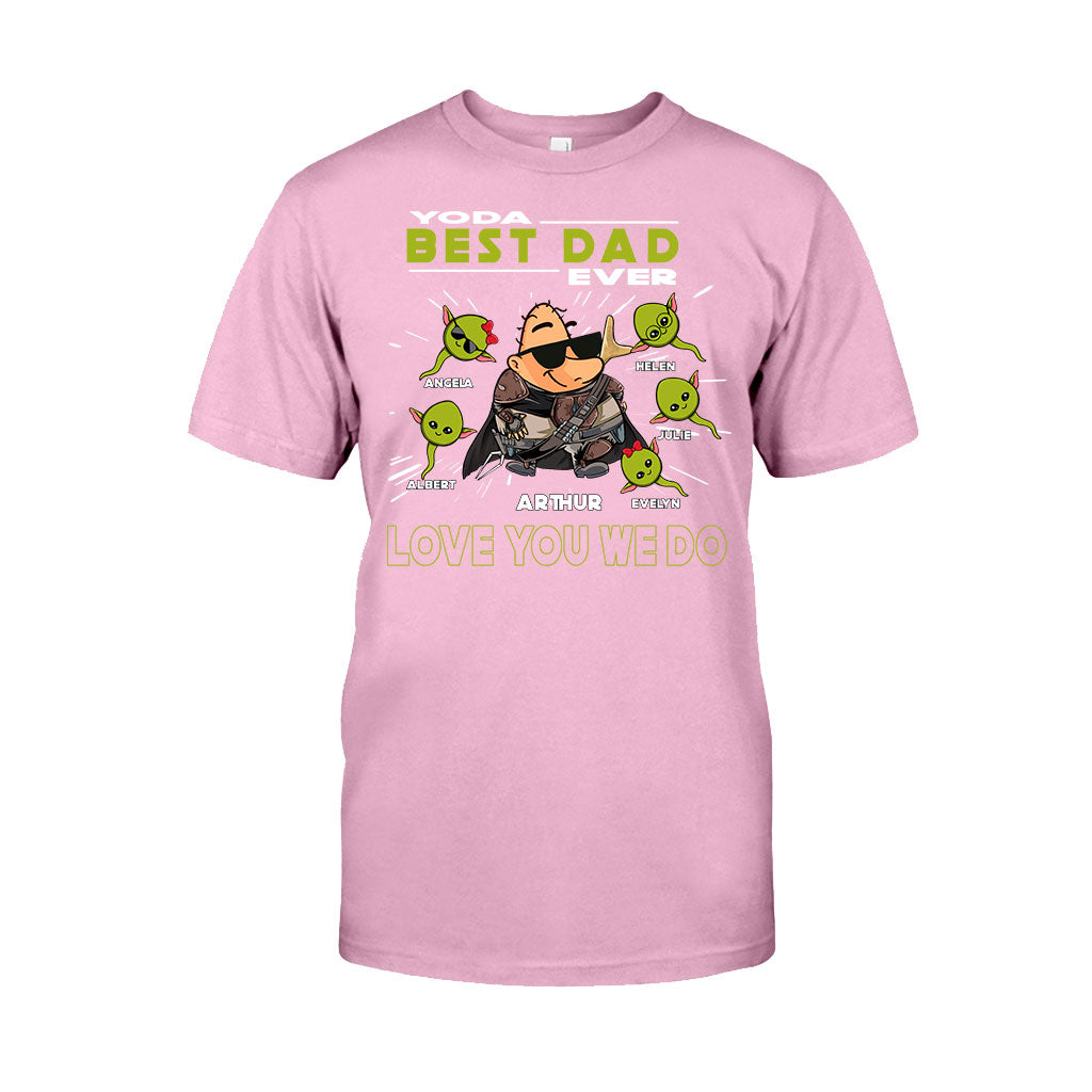 Personalized Yoda Best Dad Ever T-Shirt Hoodie Custom Names Gift T-shirt & Hoodie GradoCreations