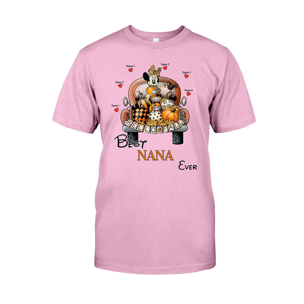 Personalized Hello Fall T-shirt & Hoodie with Custom Names for Family T-shirt & Hoodie GradoCreations