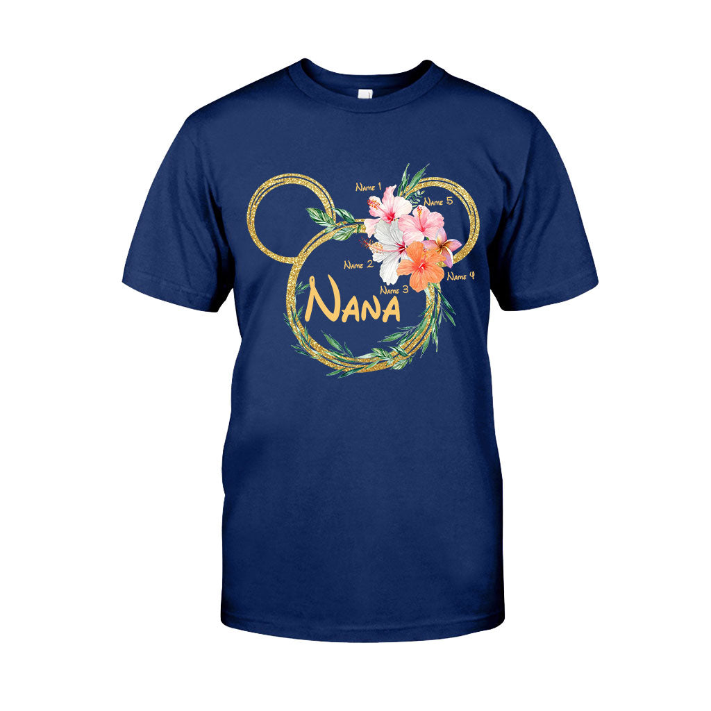 Personalized Floral Mouse Ears T-Shirt for Grandma - Custom Nana Gift T-shirt & Hoodie GradoCreations