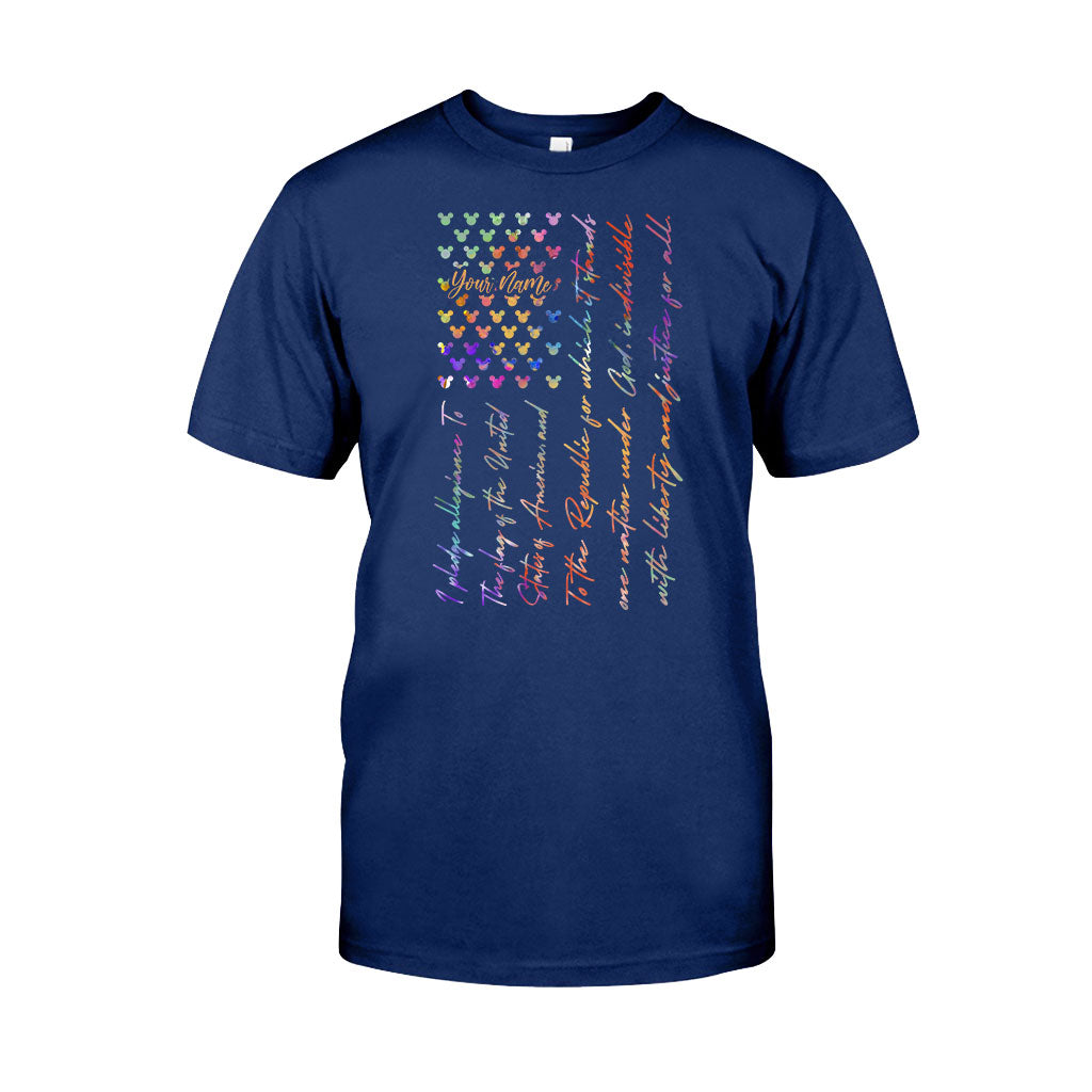 Personalized Mouse Ears Pledge of Allegiance T-shirt & Hoodie for Independence Day T-shirt & Hoodie GradoCreations