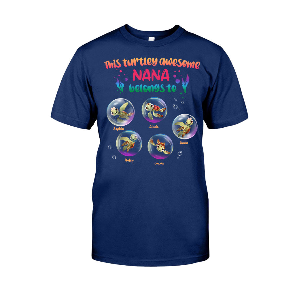 Personalized Turtley Awesome Nana T-shirt Custom Family Gift T-shirt & Hoodie GradoCreations