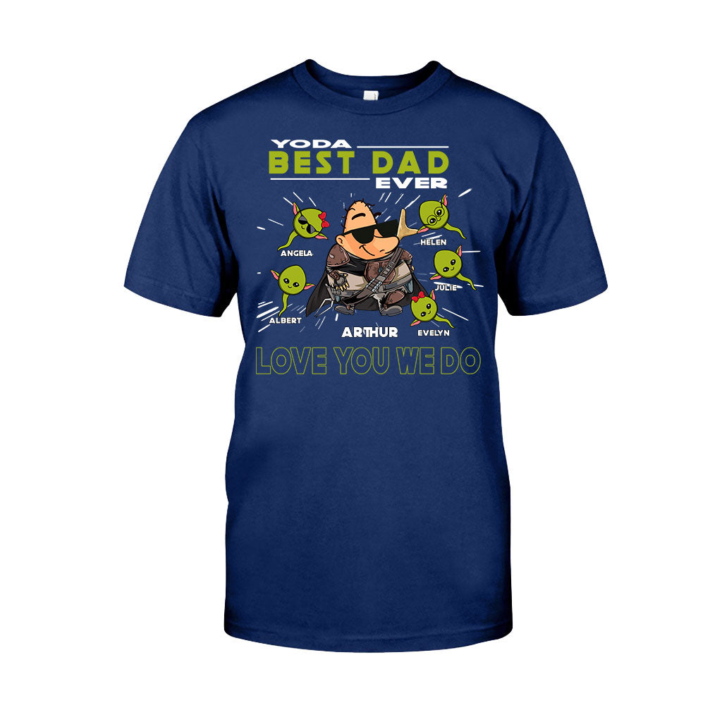 Personalized Yoda Best Dad Ever T-Shirt Hoodie Custom Names Gift T-shirt & Hoodie GradoCreations