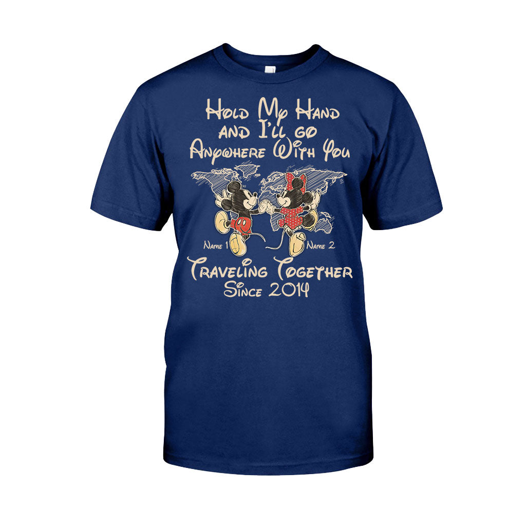 Personalized Couple T-shirt Custom Names Travel Together Gift T-shirt & Hoodie GradoCreations