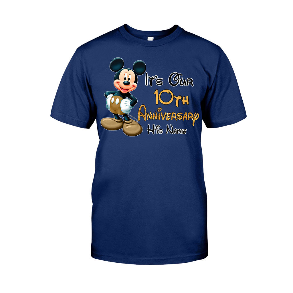 Personalized Mickey and Minnie Anniversary T-shirt & Hoodie Set for Couples T-shirt & Hoodie GradoCreations