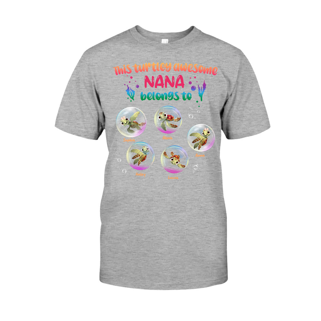 Personalized Turtley Awesome Nana T-shirt Custom Family Gift T-shirt & Hoodie GradoCreations