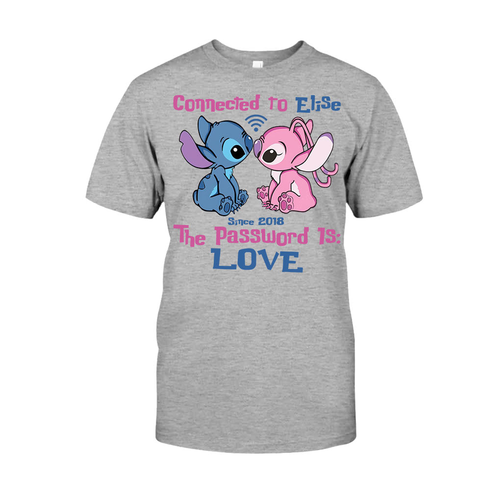 Personalized Couple T-shirt & Hoodie Connected To Love Gift T-shirt & Hoodie GradoCreations
