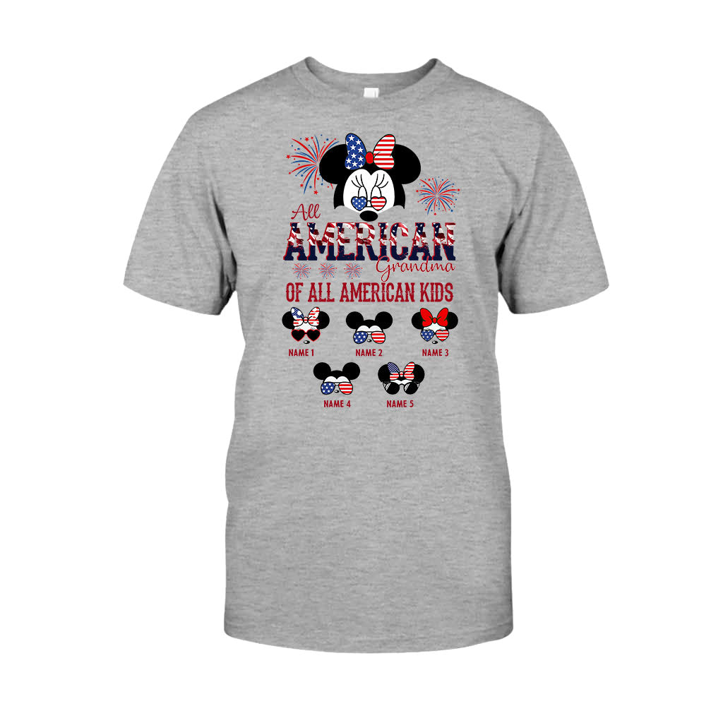 Personalized All American Grandma T-Shirt Hoodie Custom Names Gift T-shirt & Hoodie GradoCreations