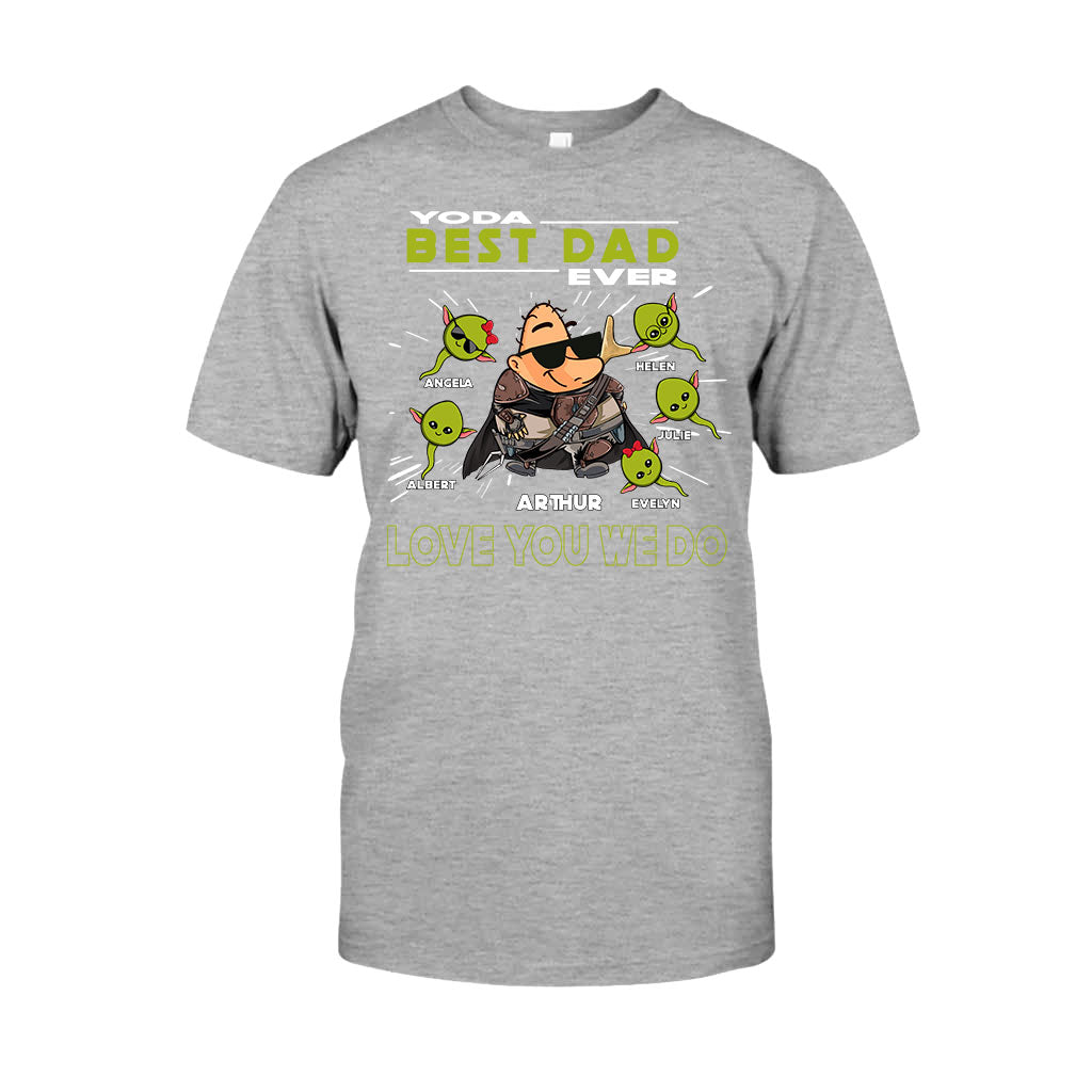 Personalized Yoda Best Dad Ever T-Shirt Hoodie Custom Names Gift T-shirt & Hoodie GradoCreations