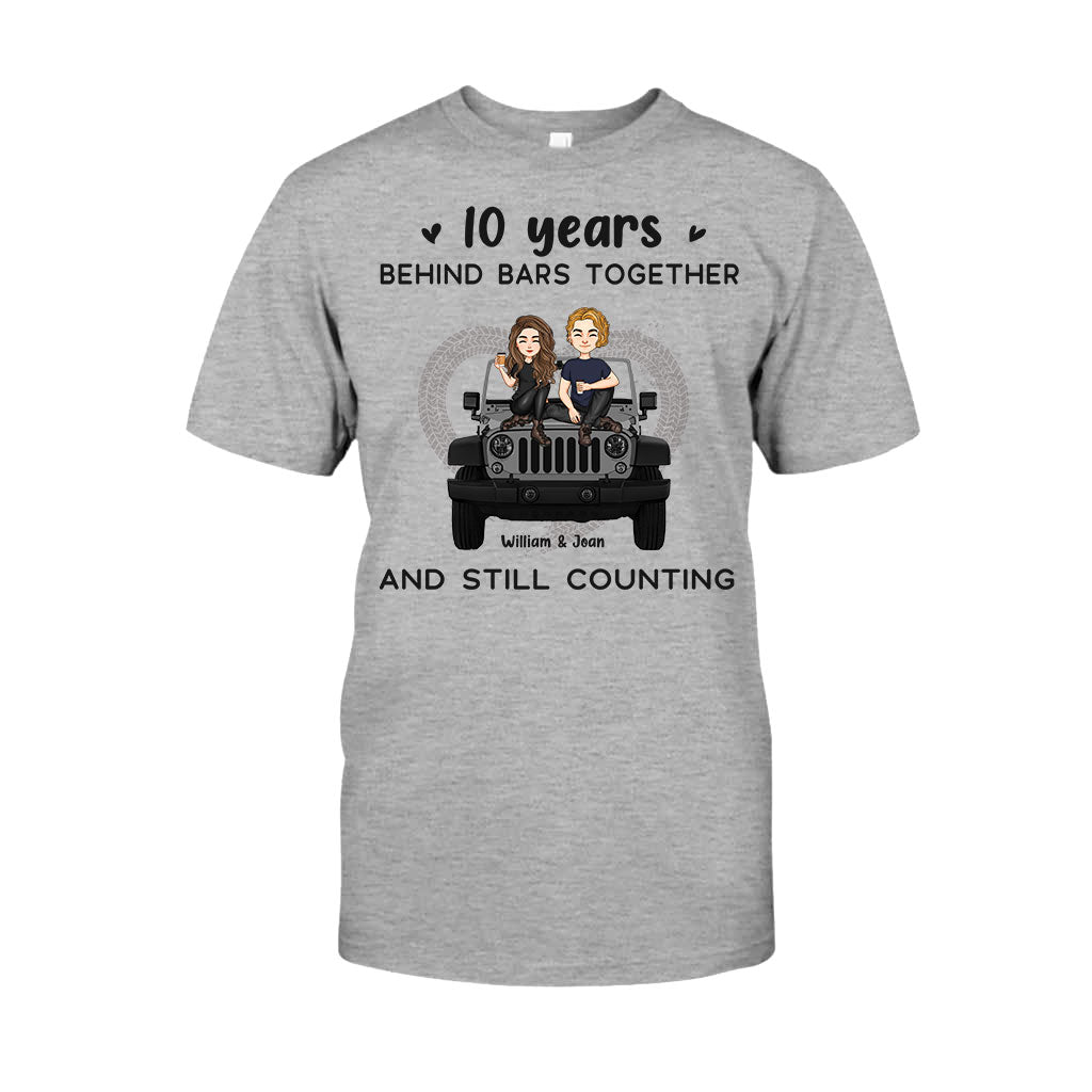 Personalized Couple T-shirt & Hoodie 10 Years Behind Bars Gift T-shirt & Hoodie GradoCreations