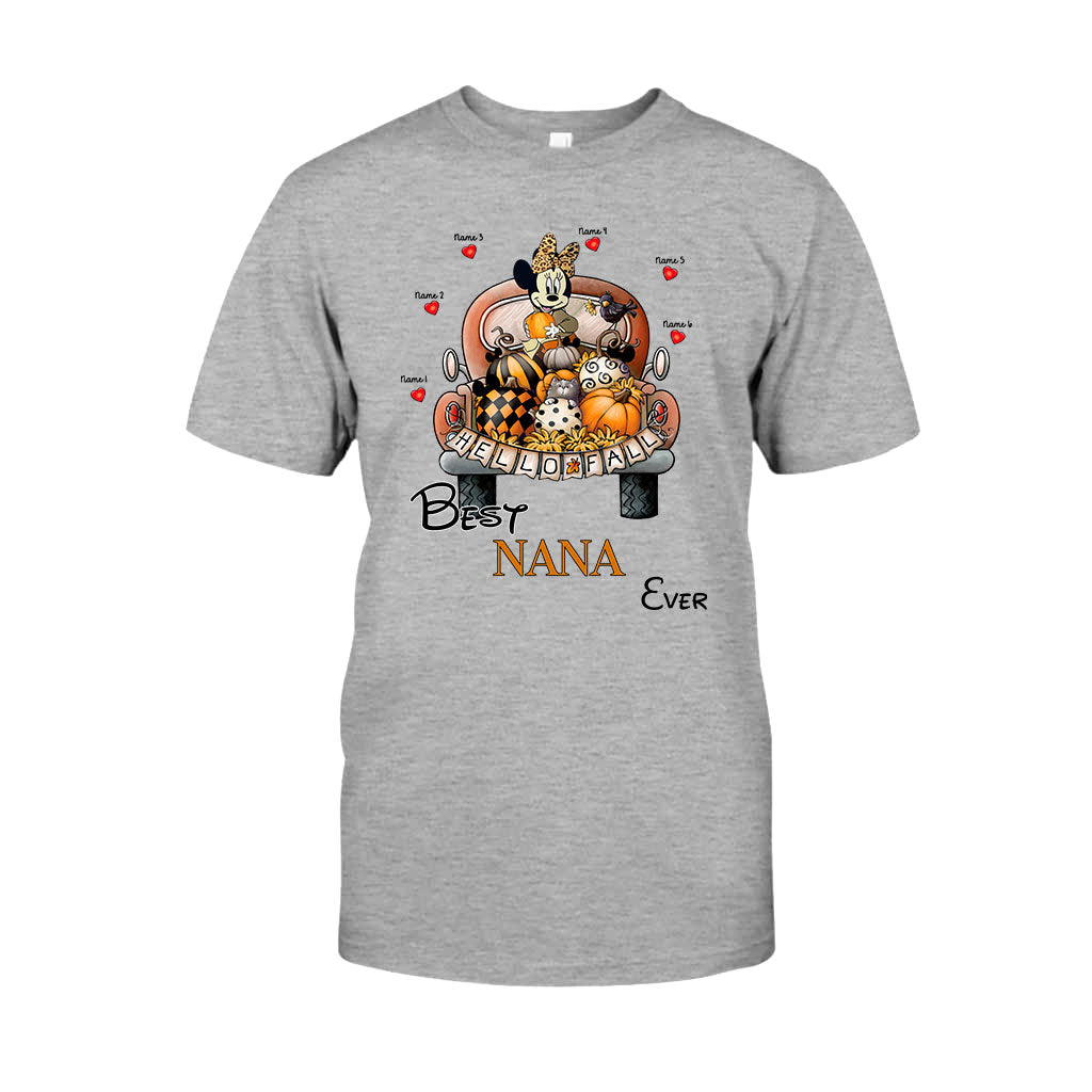 Personalized Hello Fall T-shirt & Hoodie with Custom Names for Family T-shirt & Hoodie GradoCreations