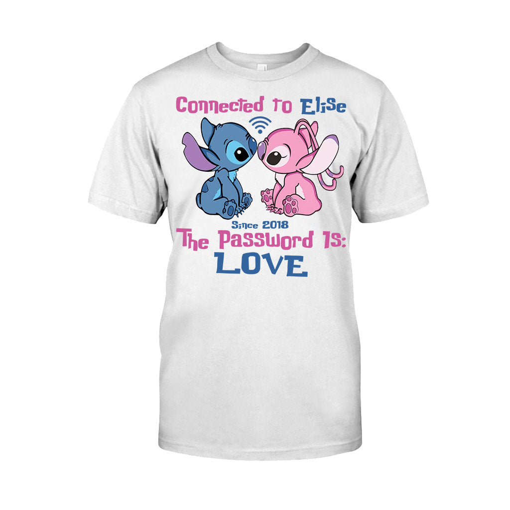Personalized Couple T-shirt & Hoodie Connected To Love Gift T-shirt & Hoodie GradoCreations