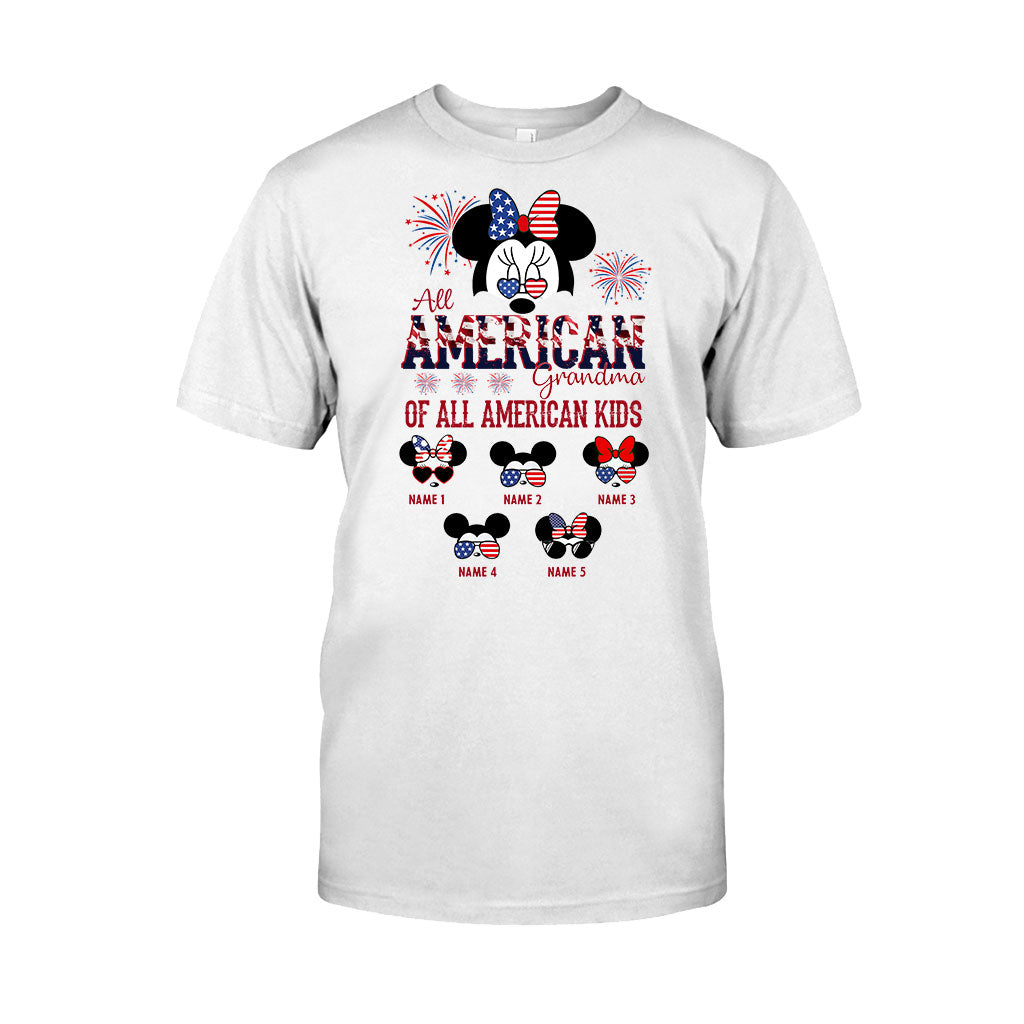 Personalized All American Grandma T-Shirt Hoodie Custom Names Gift T-shirt & Hoodie GradoCreations