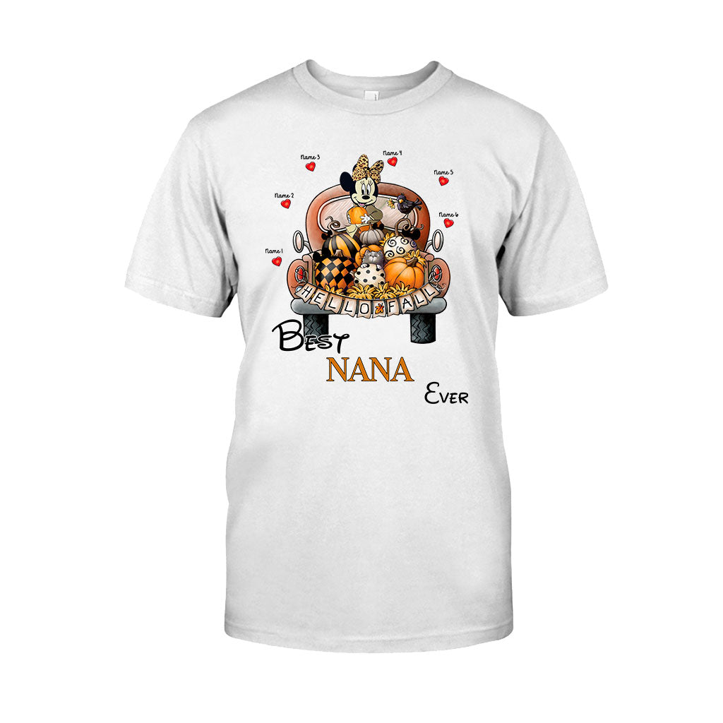 Personalized Hello Fall T-shirt & Hoodie with Custom Names for Family T-shirt & Hoodie GradoCreations
