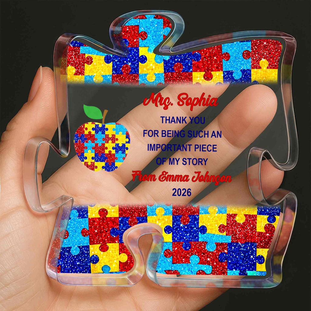 Personalized Puzzle Acrylic Plaque Custom Name Teacher Gift Puzzle Acrylic Plaque GradoCreations