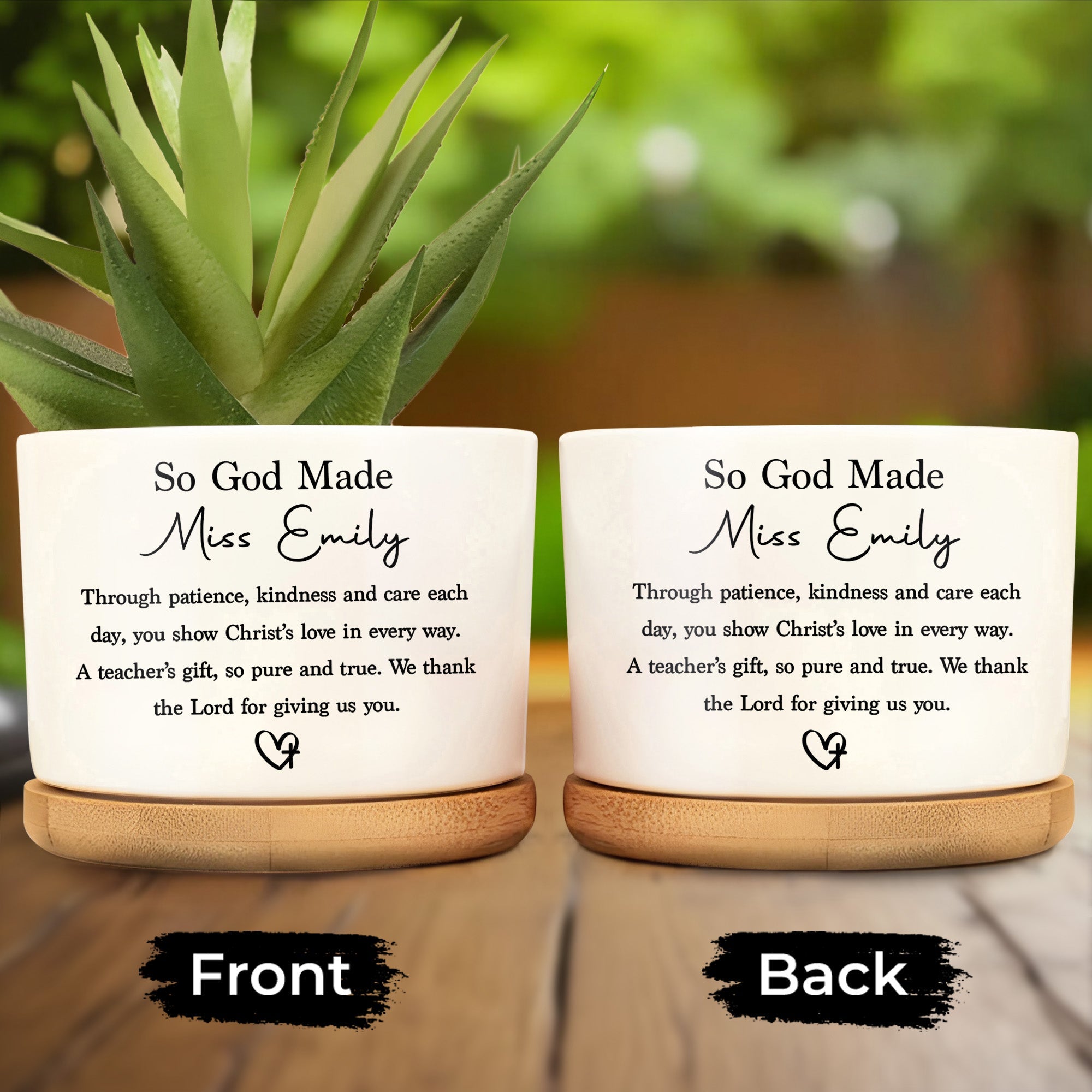 Personalized Ceramic Plant Pot Custom Name Gift for Teacher Ceramic Plant Pot GradoCreations