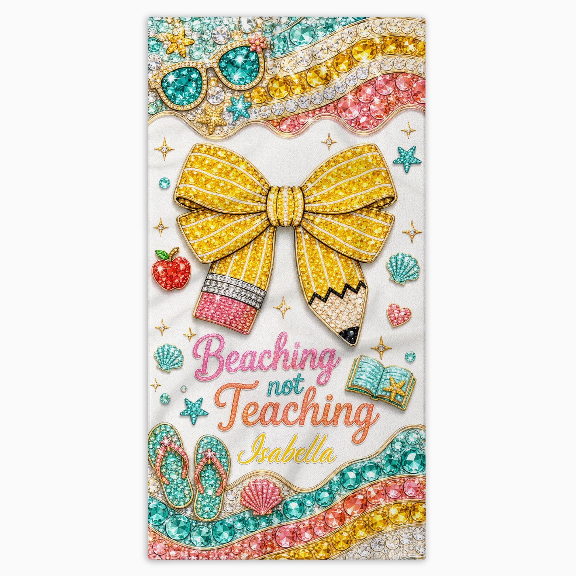 Personalized Beach Towel with Fun Quote Gift for Teacher