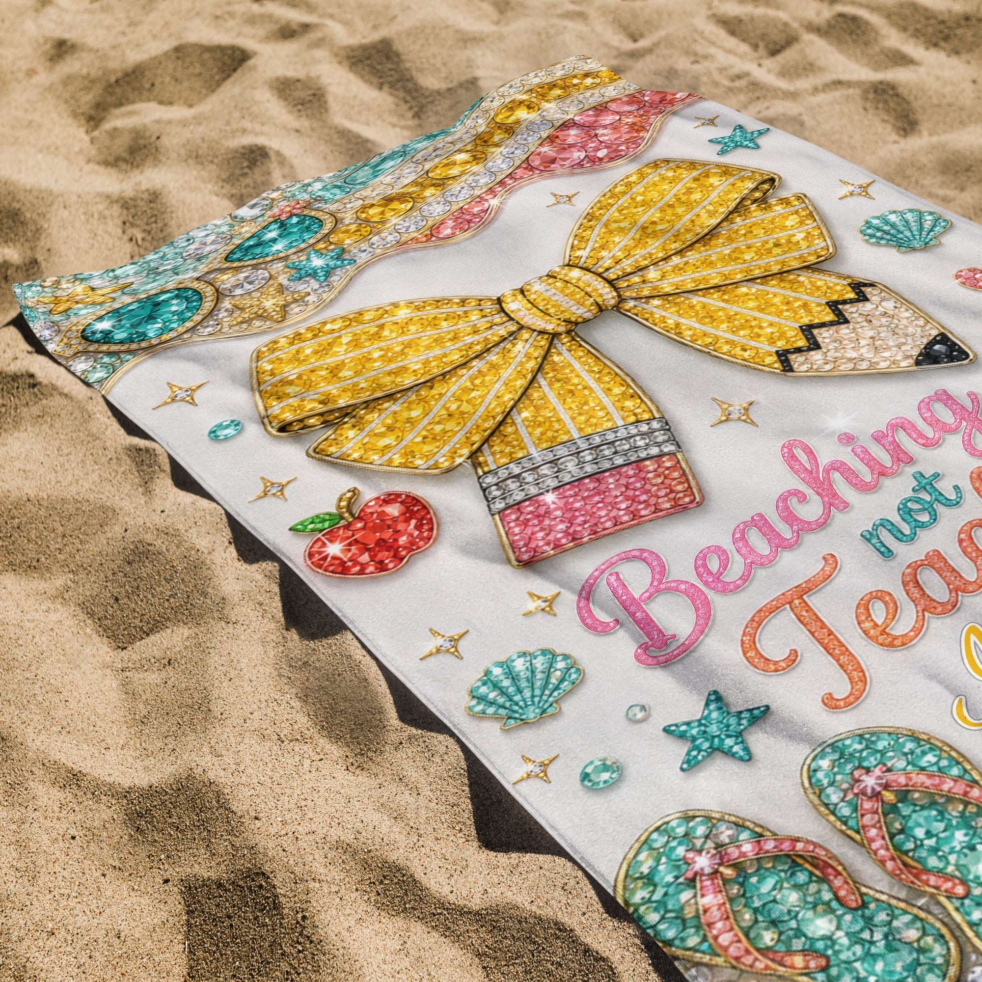 Personalized Beach Towel with Fun Quote Gift for Teacher